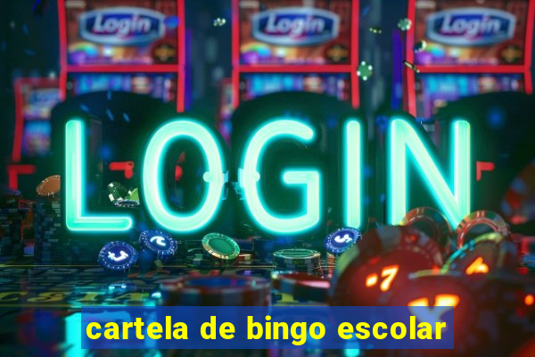 cartela de bingo escolar