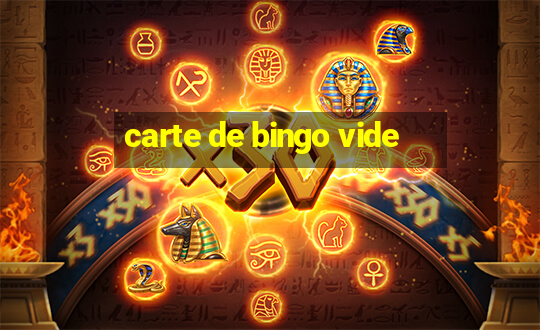 carte de bingo vide