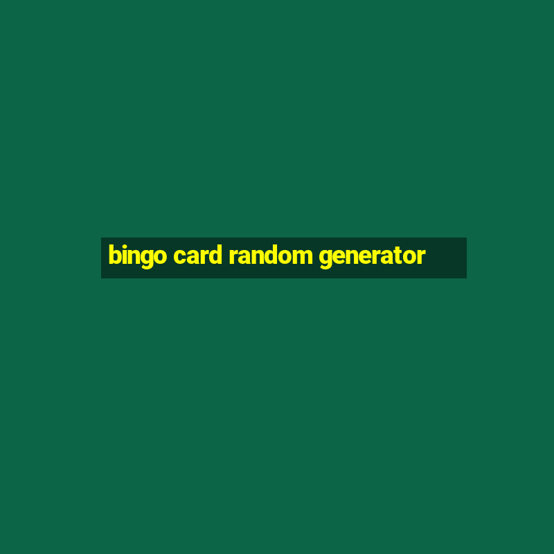 bingo card random generator