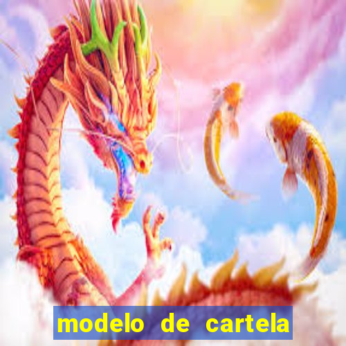 modelo de cartela de bingo em branco