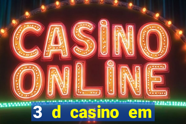 3 d casino em movimento com baralho