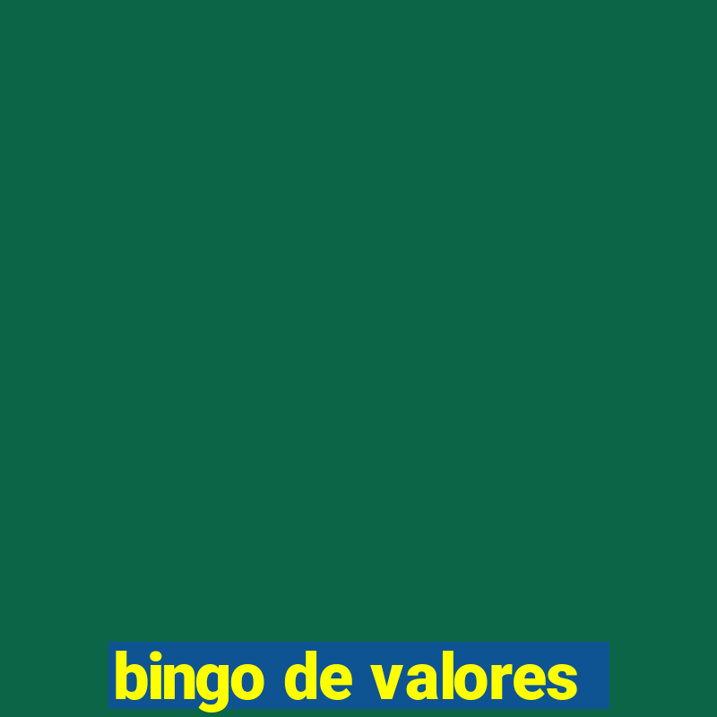 bingo de valores