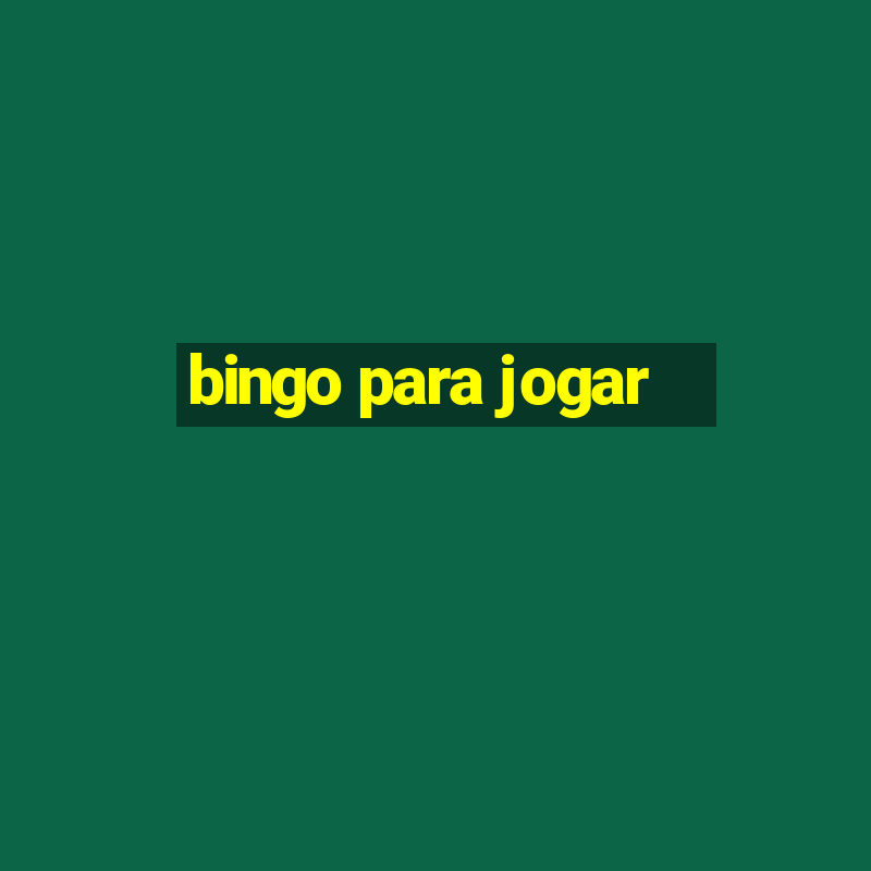 bingo para jogar