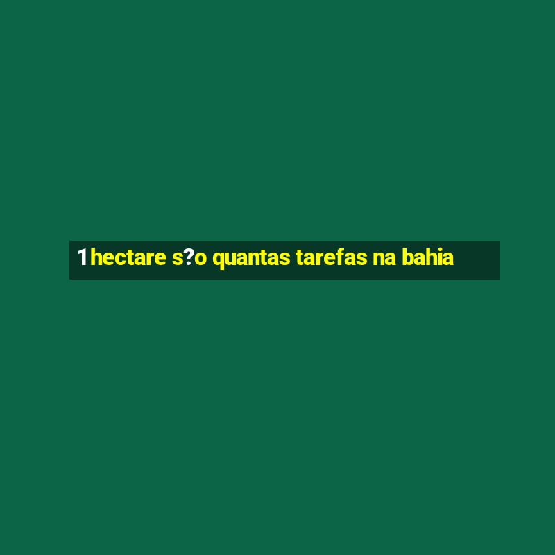 1 hectare s?o quantas tarefas na bahia