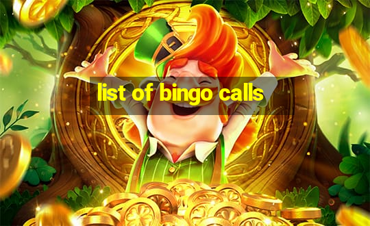 list of bingo calls