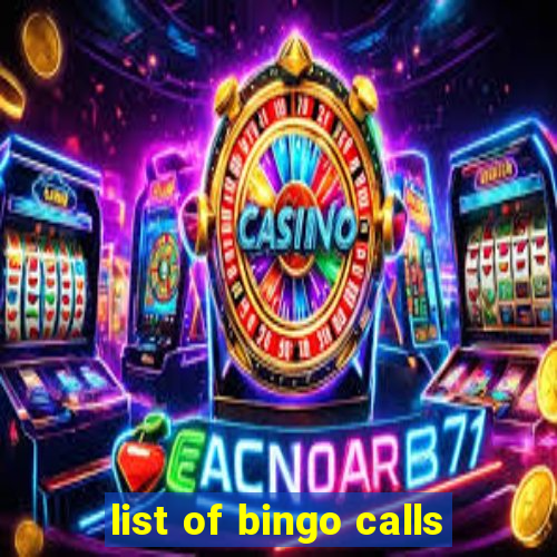 list of bingo calls