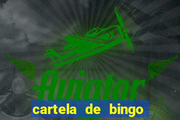 cartela de bingo com letras