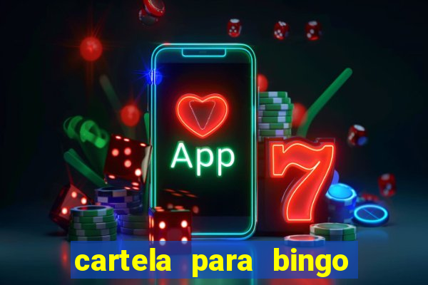 cartela para bingo em branco