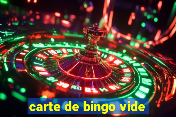 carte de bingo vide