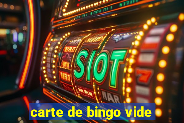 carte de bingo vide