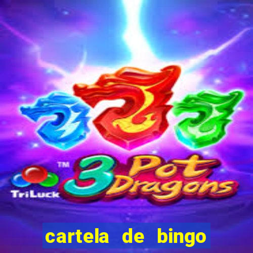 cartela de bingo para preencher