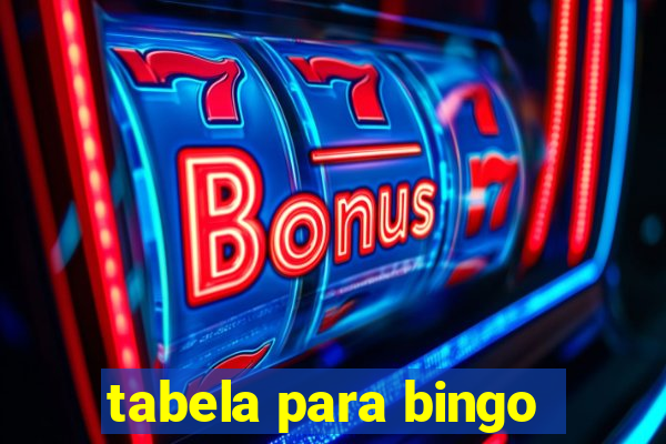 tabela para bingo